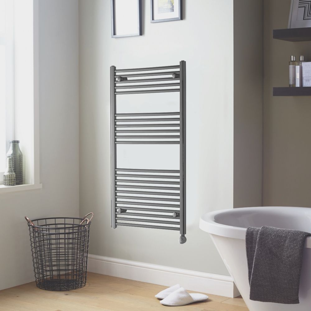 Image of Towelrads Richmond Thermostatic Electric Towel Radiator 691mm x 450mm Anthracite 682BTU 