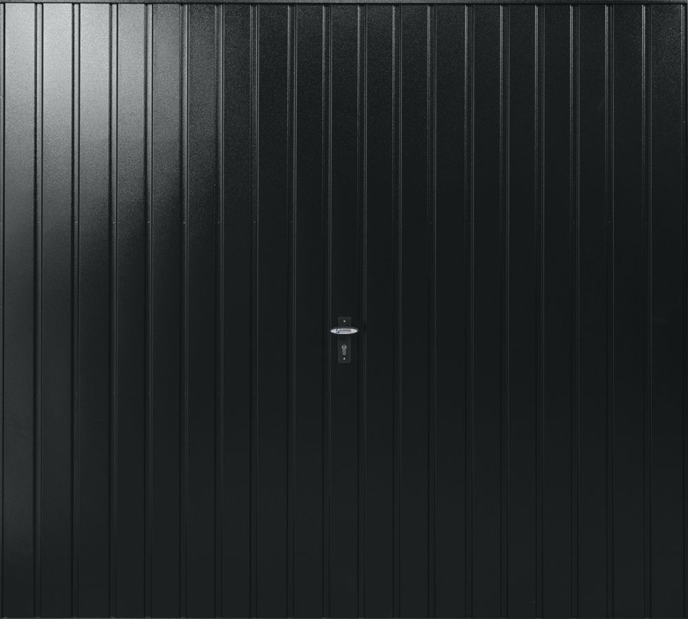 Image of Gliderol Vertical 7' 6" x 7' Non-Insulated Framed Steel Up & Over Garage Door Jet Black 