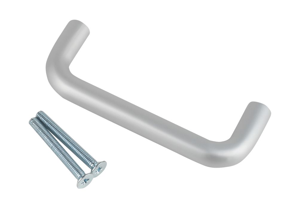 Image of Smith & Locke Fire Rated D Pull Handle Satin Aluminium 19mm x 171mm 