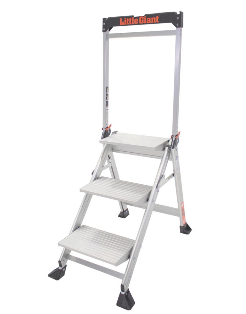 Image of Little Giant Aluminium 3-Tread Jumbo Step Stool 660mm 