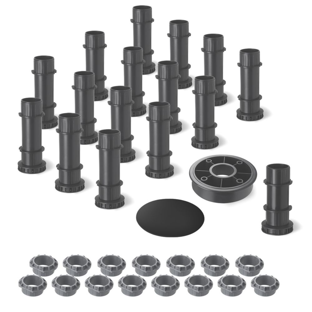 Image of Mira Flight Level Tray Riser Leg Set Black / Grey 49mm 16 Pieces 