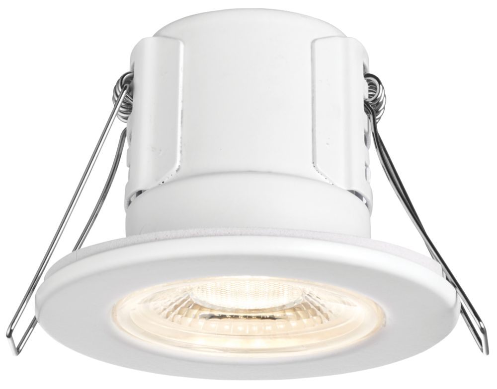 Image of LAP Optimus Fixed Fire Rated LED Downlight White / Chrome / Satin Nickel 4W 500lm 