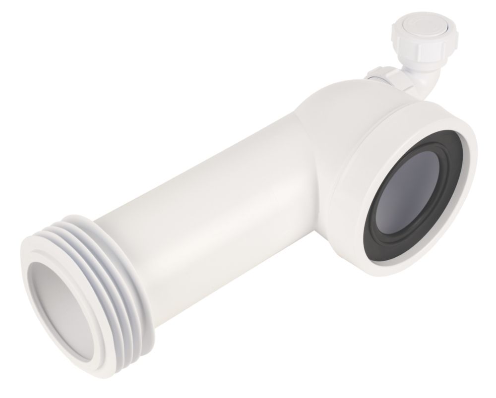 Image of McAlpine Rigid 90Â° Angled Pan Connector with Vent White 363mm 