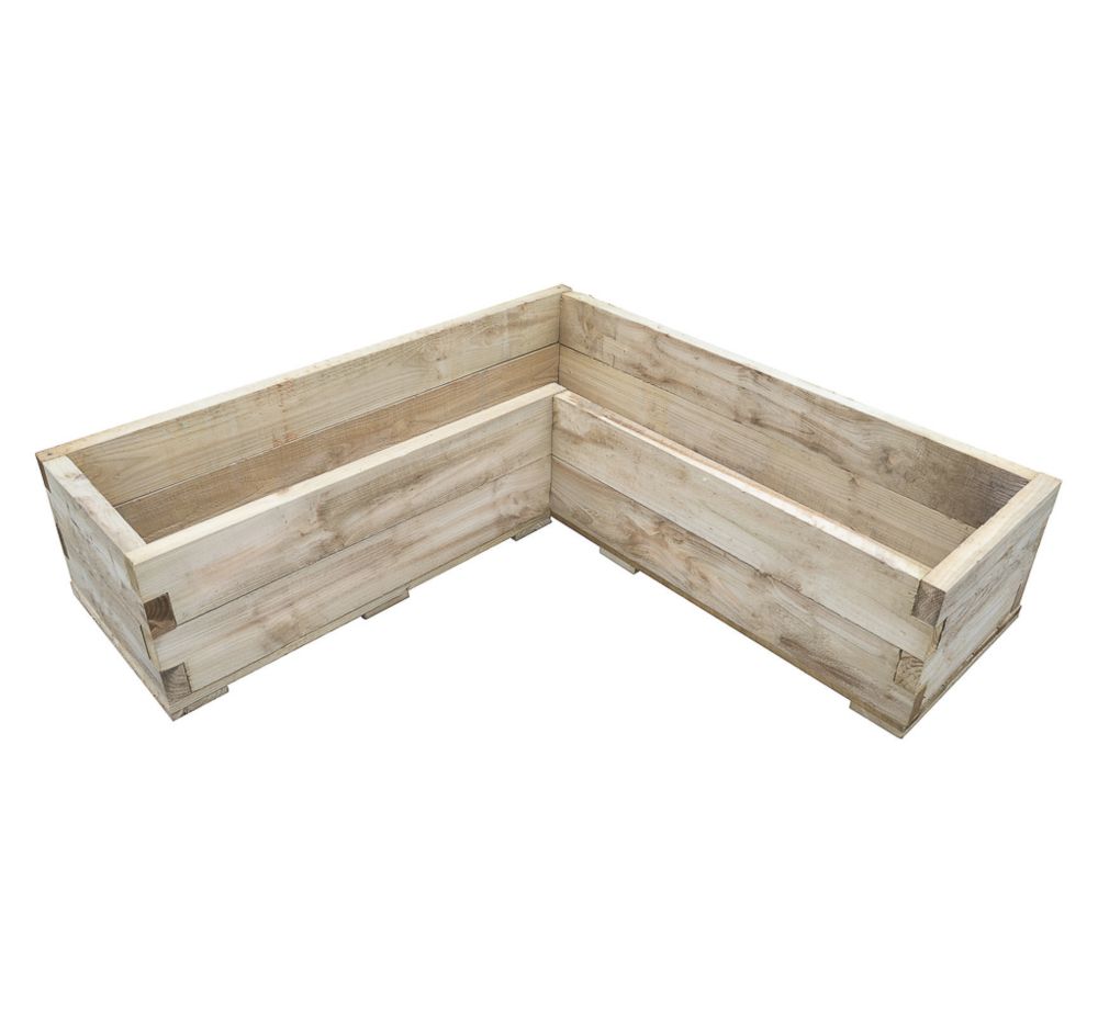 Image of Forest Caledonian Garden Planter Natural Timber 1310mm x 1310mm x 312mm 