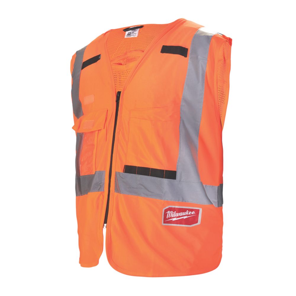 Image of Milwaukee Hi-Vis Vest Orange Large / X Large 42" Chest 