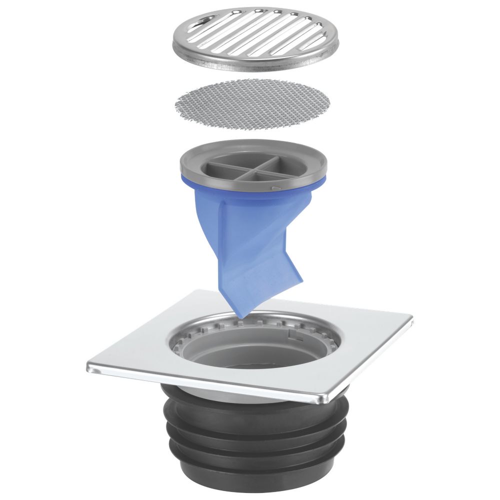 Image of McAlpine FGT150-SV-110 Square Gully Tile with Non-Return Valve 150mm 