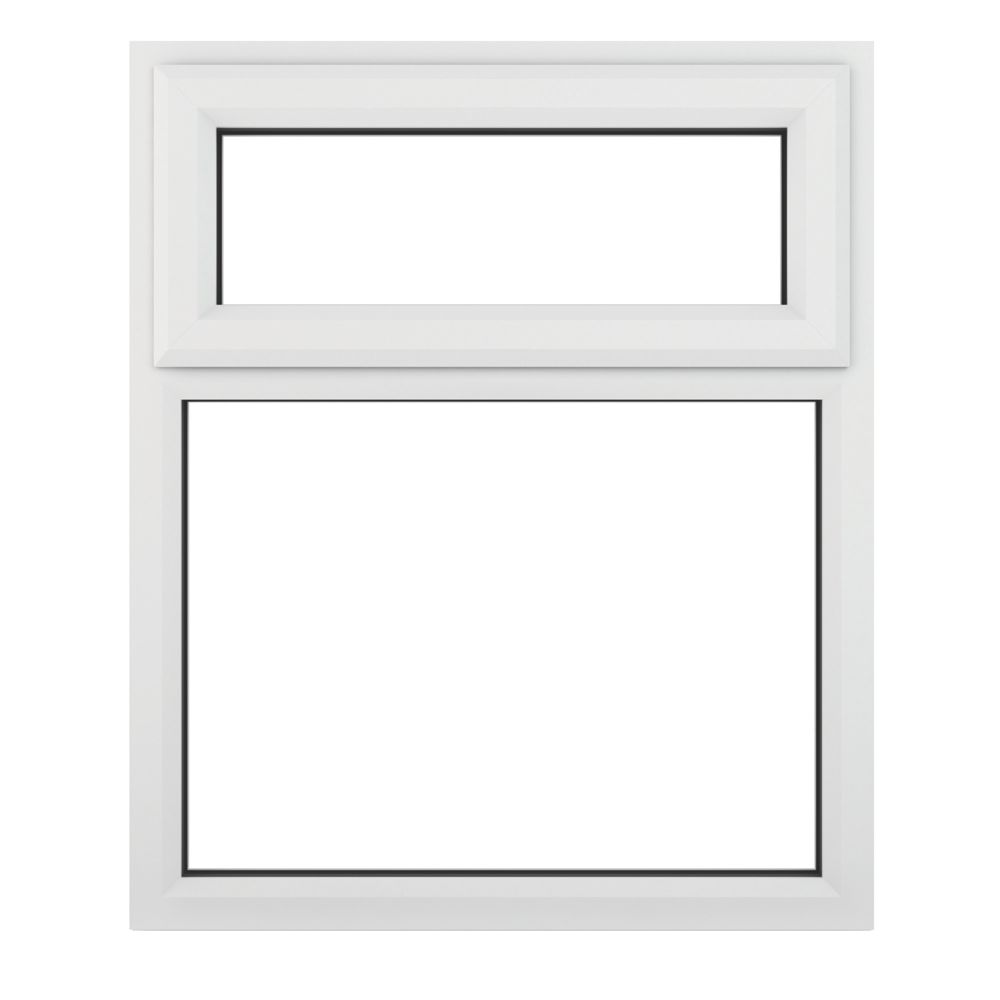 Image of Crystal Top Opening Clear Double-Glazed Casement White uPVC Window 905mm x 1040mm 