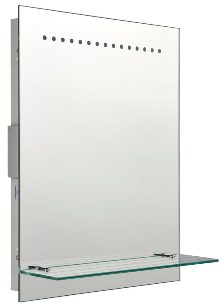 Image of Saxby Tigris Rectangular Bathroom Mirror With 60lm LED Light 390mm x 500mm 