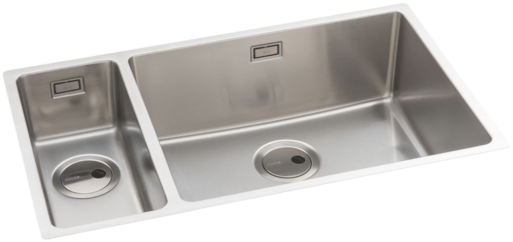 Image of Abode Matrix 1.5 Bowl Stainless Steel Undermount & Inset Kitchen Sink RH 740mm x 440mm 