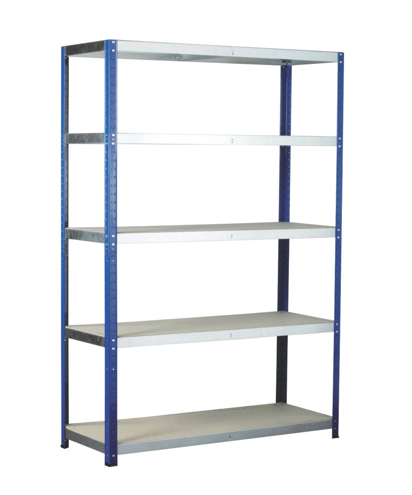 Image of 5-Tier Powder-Coated Steel Ecorax Shelving 1200mm x 450mm x 1800mm 