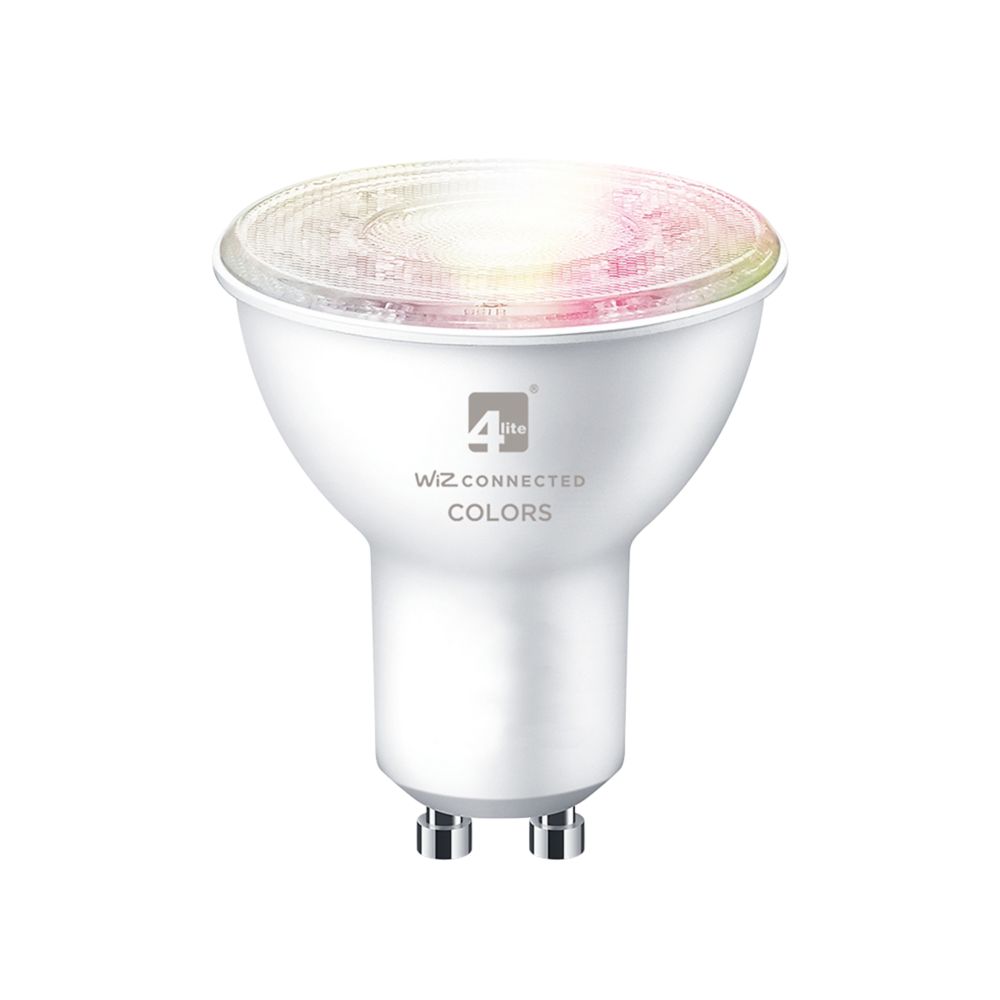 Image of 4lite GU10 RGB & White LED Smart Light Bulb 5.5W 350lm 4 Pack 