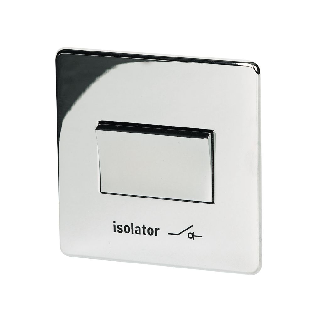 Image of Crabtree Platinum 6A 1-Gang 3-Pole Fan Isolator Switch Polished Chrome 