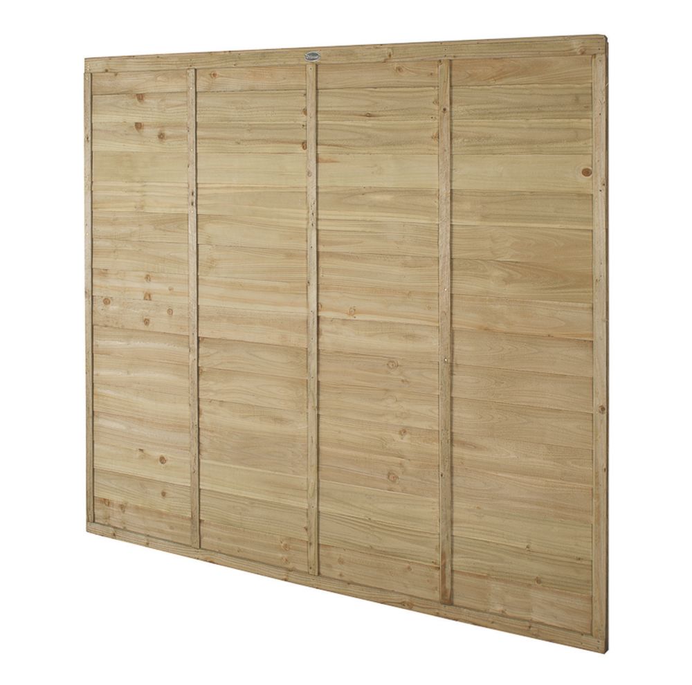 Image of Forest TP Super Lap Garden Fencing Panel Natural Timber 6' x 5' 6" Pack of 5 