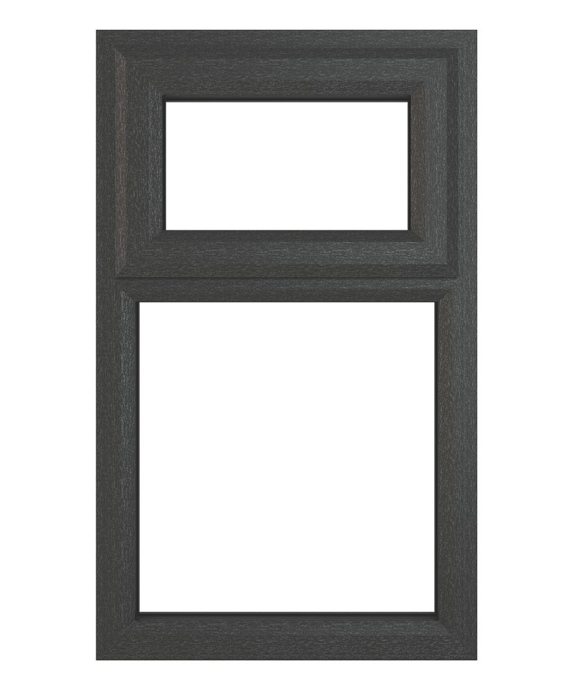 Image of Crystal Top Opening Clear Triple-Glazed Casement Anthracite on White uPVC Window 610mm x 1040mm 