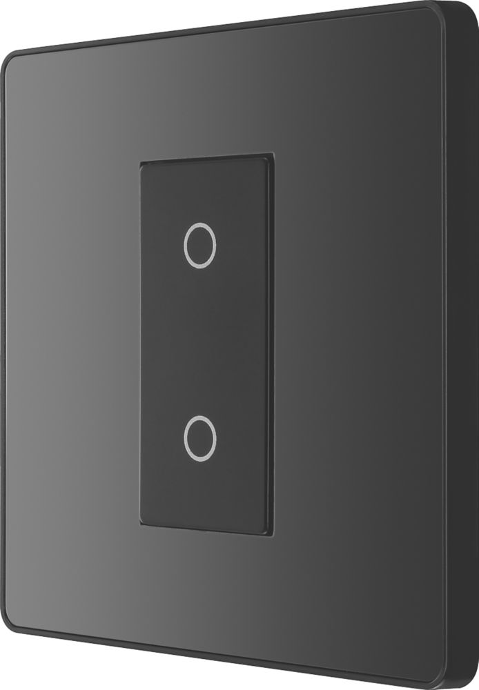 Image of British General Evolve 1-Gang 2-Way LED Single Master Trailing Edge Touch Dimmer Switch Black with Black Inserts 