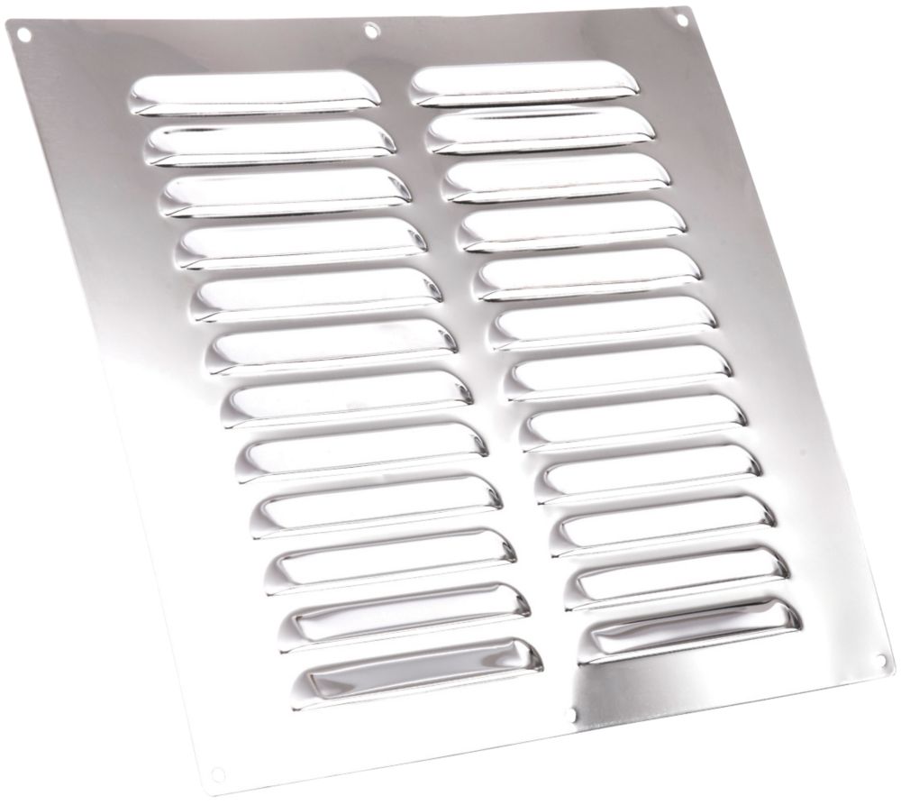 Image of Map Vent Fixed Louvre Vent Chrome Stainless Steel 229mm x 229mm 