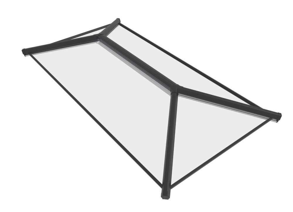 Image of Crystal Clear Lantern Roof Black 2000mm x 1000mm 