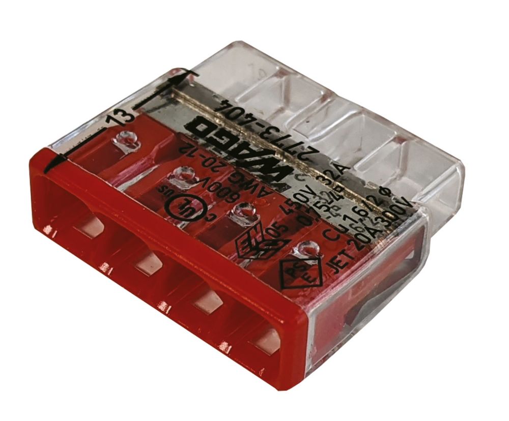 Image of Wago 2773 Series 32A 4-Way Push-Wire Connector 80 Pack 