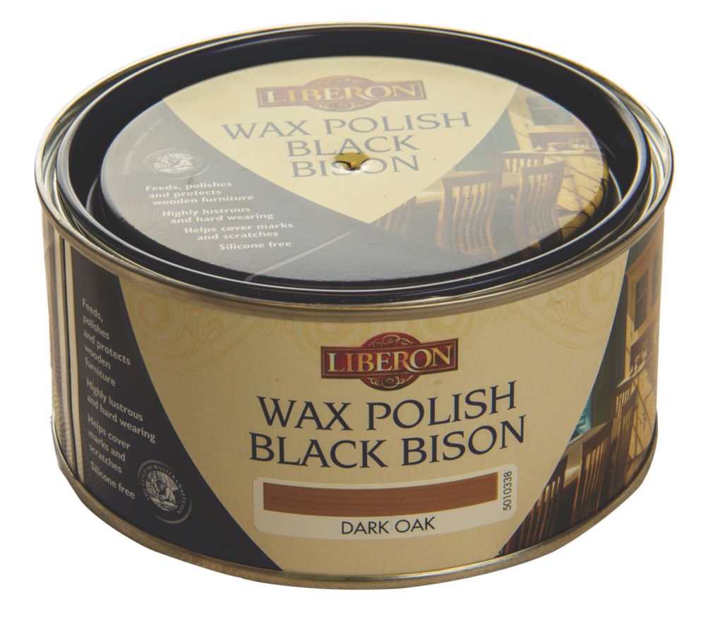 Image of Liberon Black Bison Paste Wax Satin to Gloss Dark Oak 500ml 