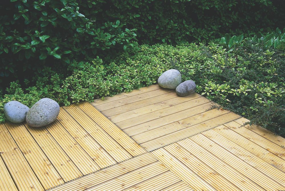 Image of Forest Patio Deck Tile Kit 39mm x 0.6m x 0.6m 4 Pack 
