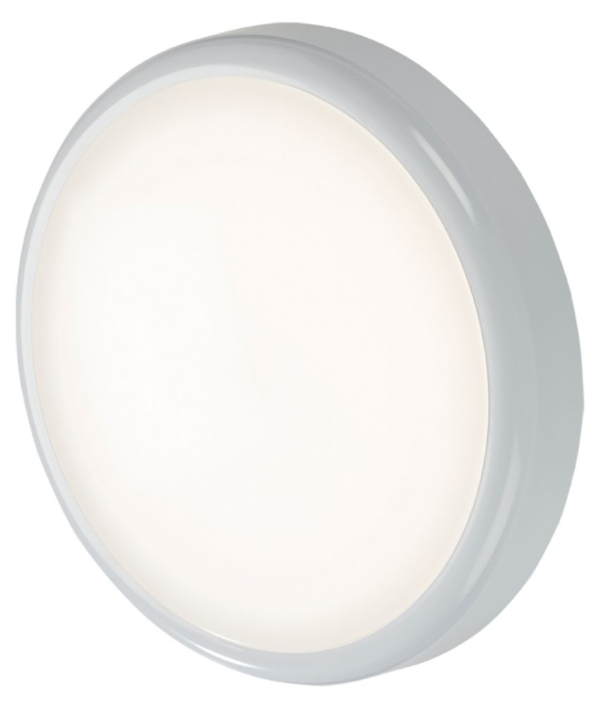 Image of Knightsbridge BT Indoor & Outdoor Maintained or Non-Maintained Switchable Emergency Round LED Bulkhead With Microwave Sensor White 14W 1130 - 1260lm 