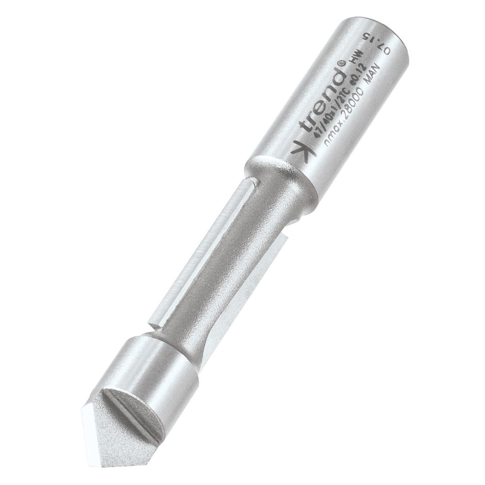 Image of Trend 47/40X1/2TC 1/2" Shank Double-Flute Straight Router Cutter 12.7mm x 30mm 