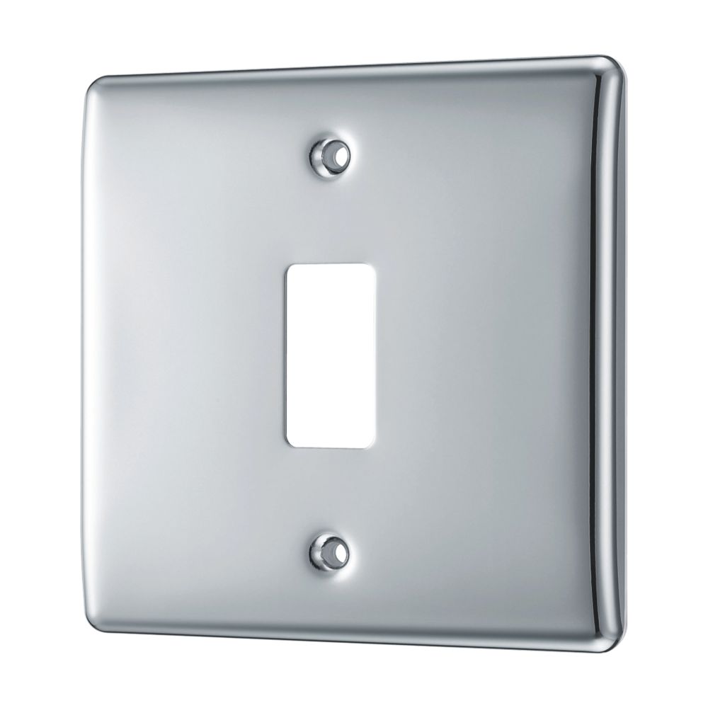 Image of British General Nexus Grid 1-Module Grid Faceplate Polished Chrome 