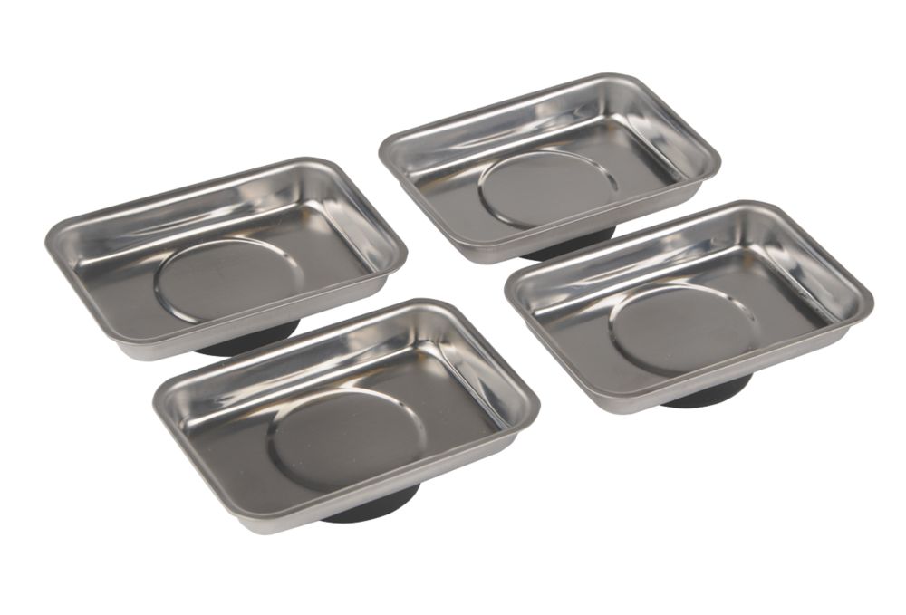 Image of Silverline Steel Magnetic Tray Set 95mm 4 Pieces 