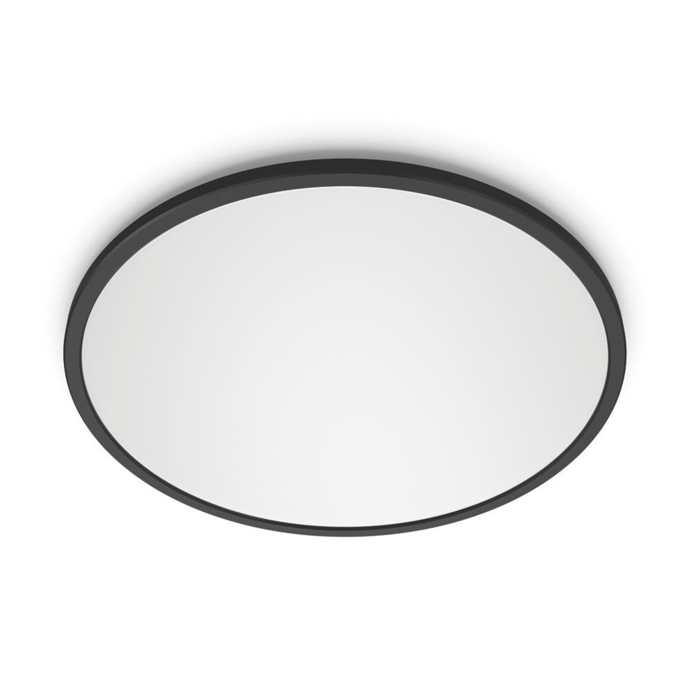 Image of Philips SuperSlim LED Ceiling Light IP20 Black 15W 1300lm 