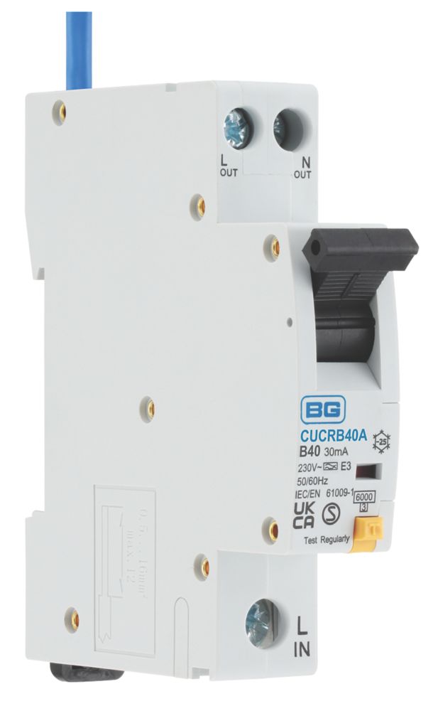 Image of British General Fortress 40A 30mA SP & N Type B Compact RCBO 