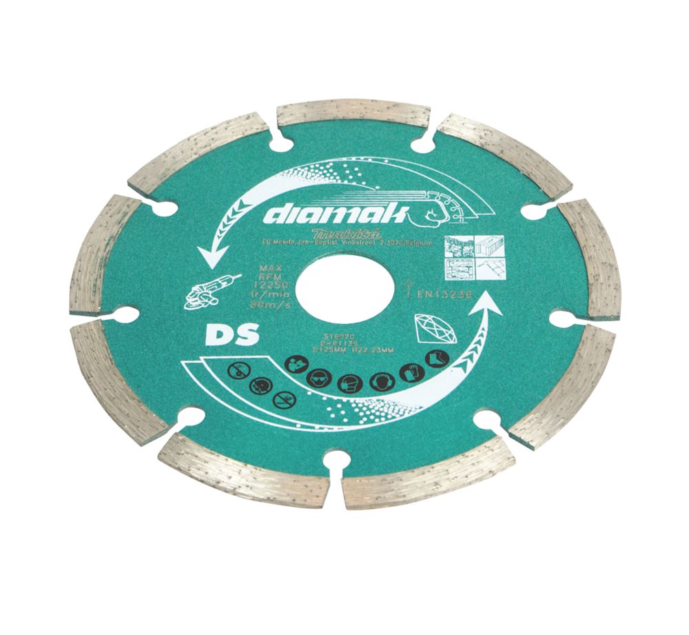 Image of Makita D-61139 Masonry Segmented Diamond Blade 125mm x 22.23mm 