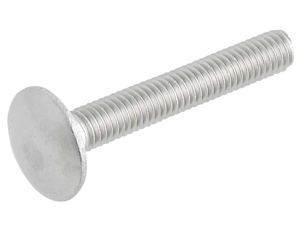Image of Easyfix Threaded Coach Bolts A2 Stainless Steel M6 x 40mm 10 Pack 