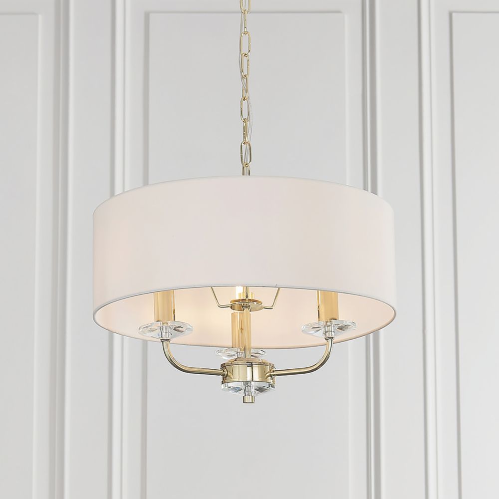 Image of Quay Design Polaris 3-Light Pendant Brass Effect 