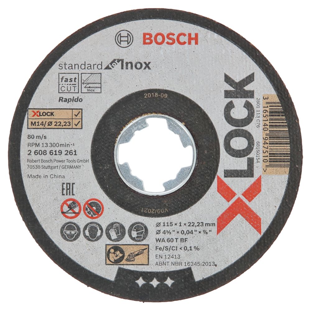 Image of Bosch X-Lock Stainless Steel Cutting Disc 4 1/2" 