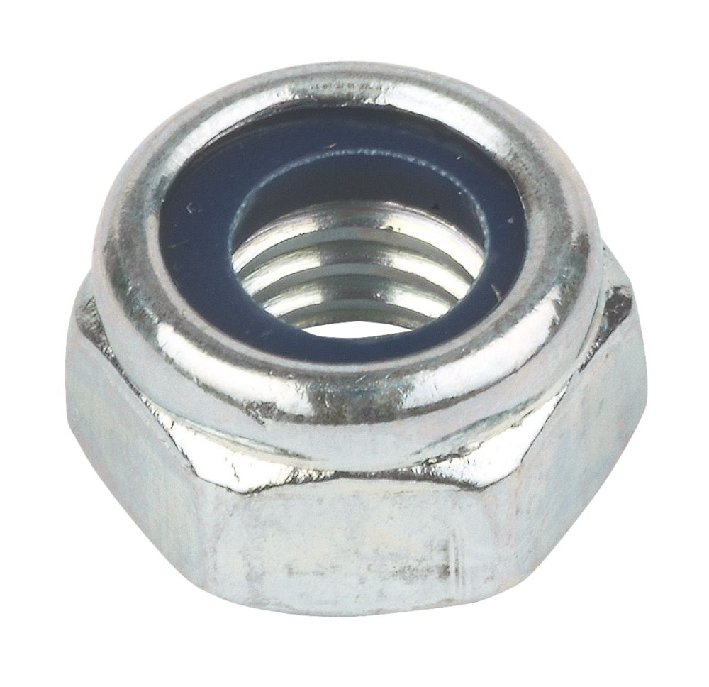 Image of Easyfix BZP Steel Nylon Lock Nuts M8 100 Pack 