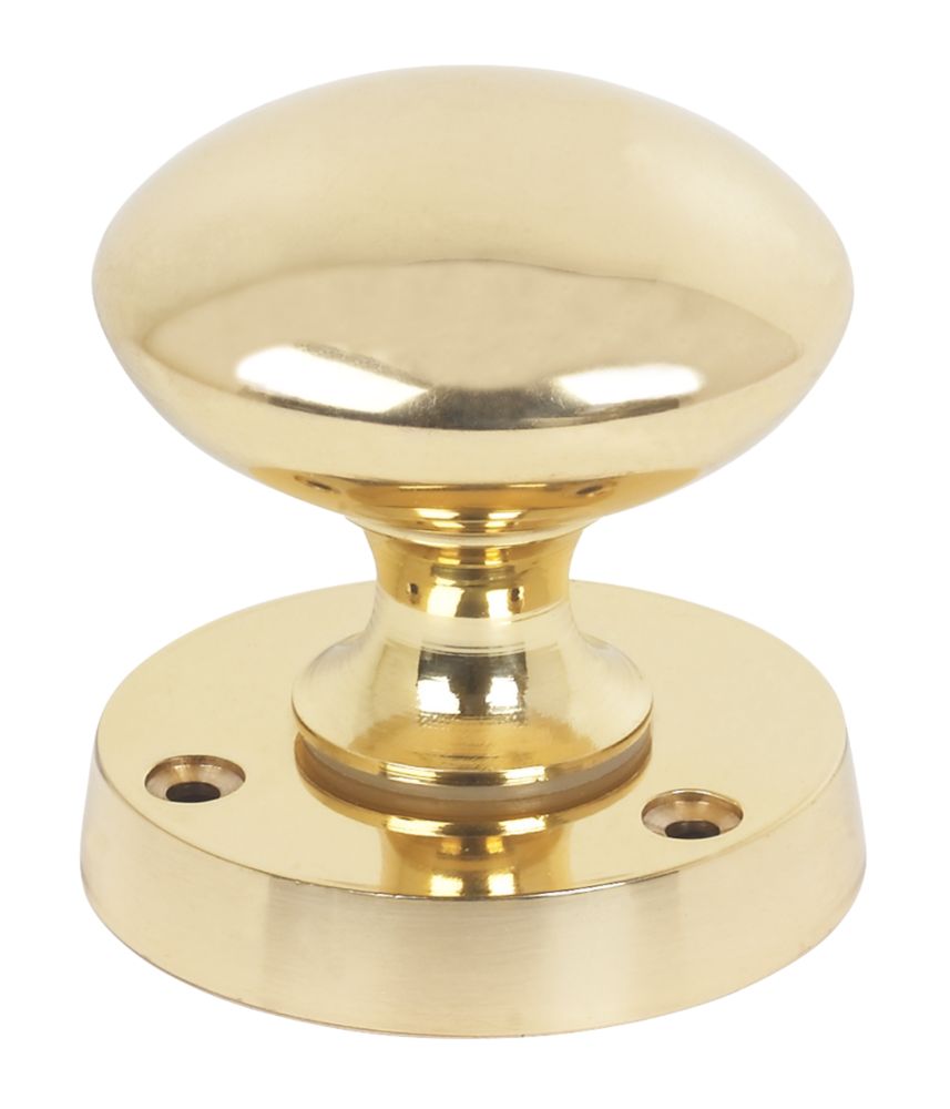 Image of Victorian Mortice Knobs 54mm Pair Polished Brass 