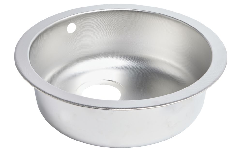 Image of 1 Bowl Stainless Steel Round Kitchen Sink 450mm x 450mm 