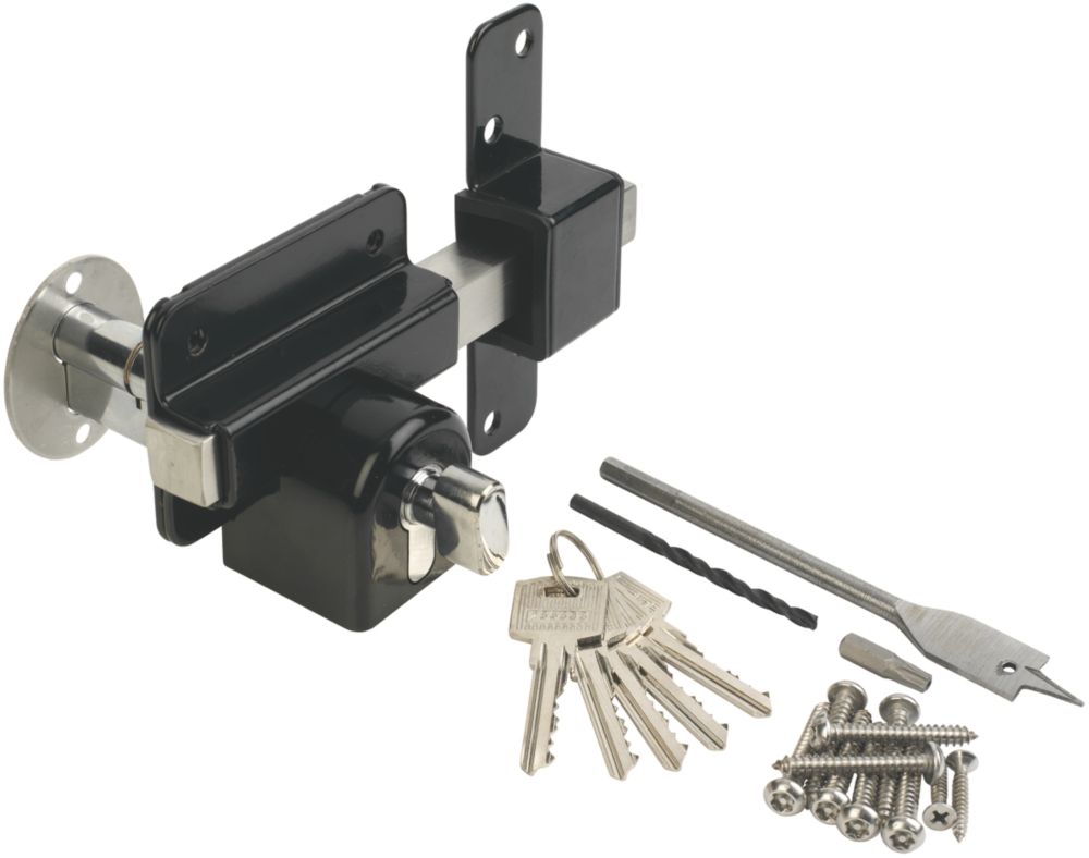 Image of GateMate Black Euro Profile Long Throw Lock with Thumbturn 85mm 