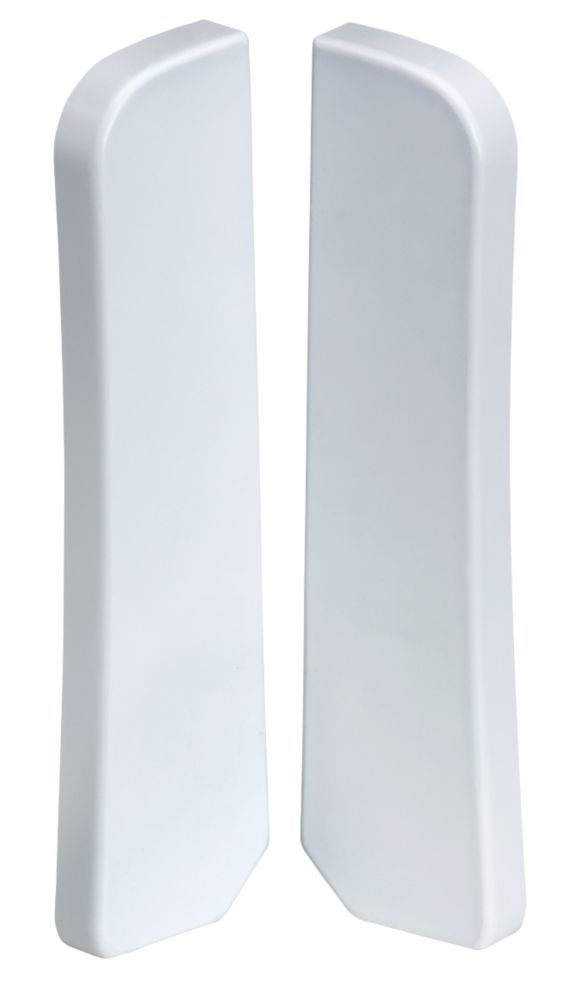 Image of Tower Mini Skirting Trunking End Caps 100mm x 25mm 2 Pack 