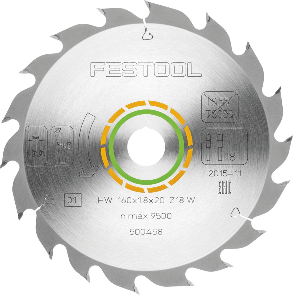 Image of Festool Multi-Material TCT Circular Saw Blade 160mm x 20mm 18T 