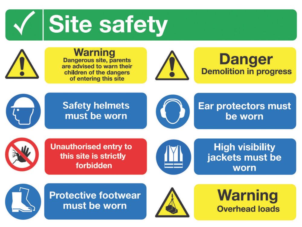 Image of "Site Safety" Notice Sign 600mm x 800mm 