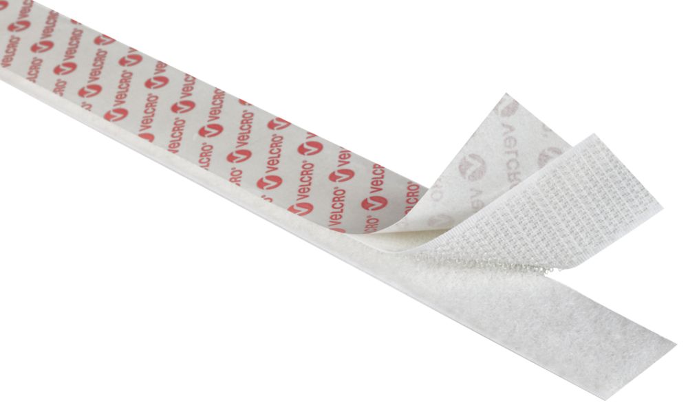 Image of Velcro Brand White Stick-On Tape 5m x 20mm 