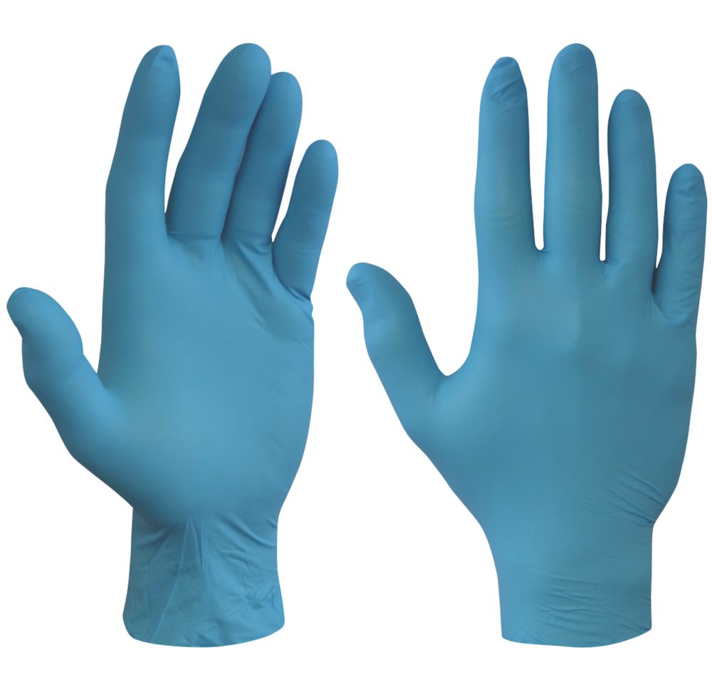 Image of Shield Nitrile Powder-Free Disposable Gloves Blue X Large 90 Pack 