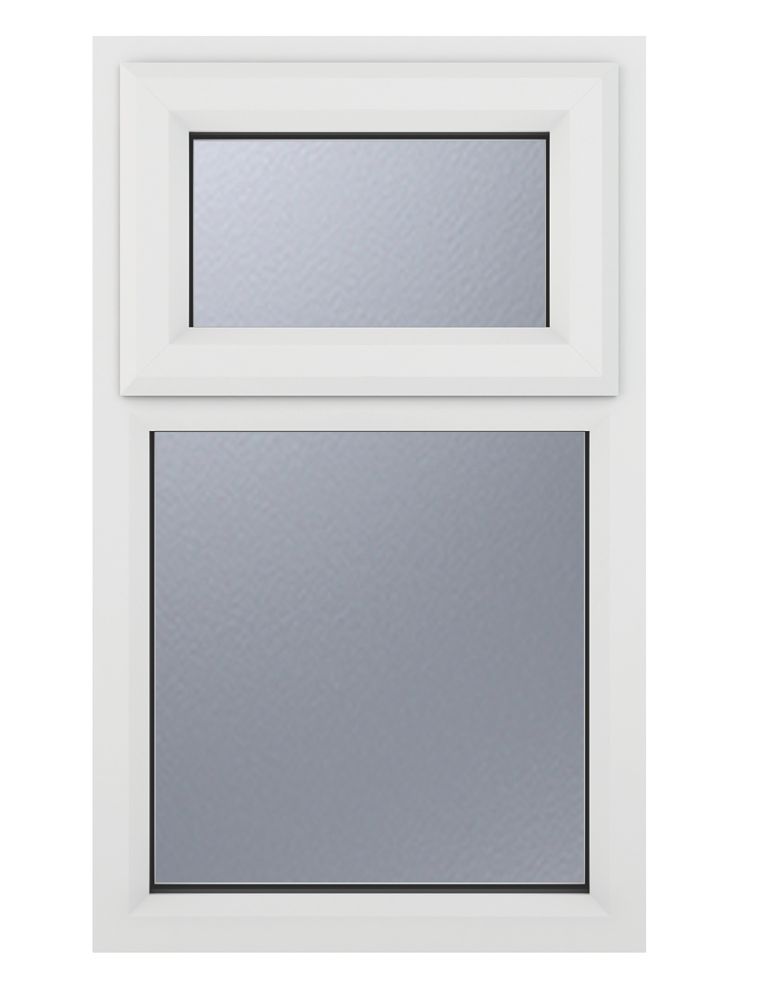 Image of Crystal Top Opening Obscure Triple-Glazed Casement White uPVC Window 610mm x 1190mm 