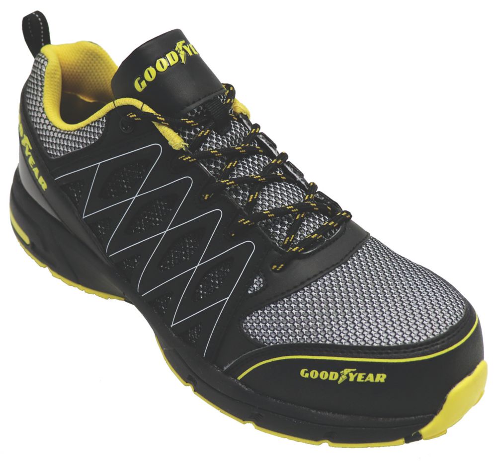 Image of Goodyear GYSHU1502 Metal Free Safety Trainers Black/Yellow Size 8 