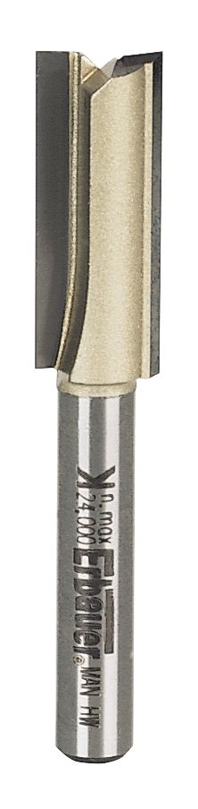 Image of Erbauer 1/4" Shank Double-Flute Straight Router Cutter 10mm x 25.4mm 