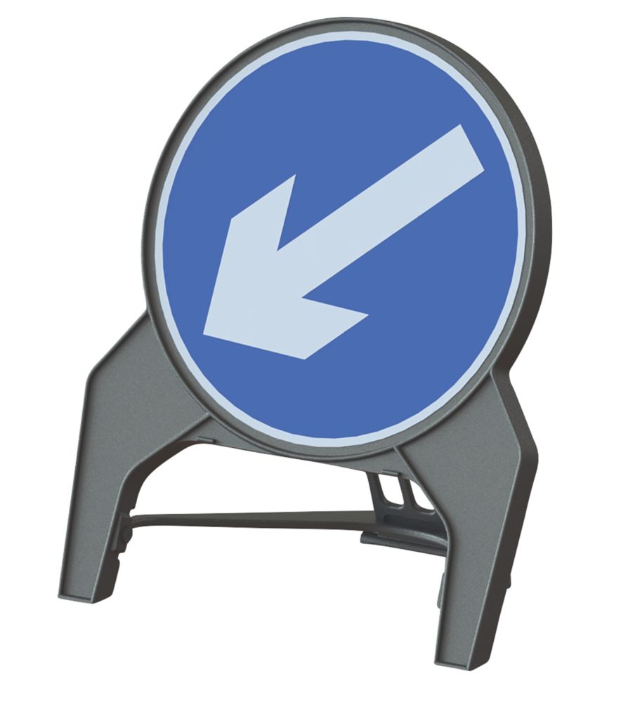Image of Melba Swintex Q Sign Round "Arrow Left" Traffic Sign 864mm x 1072mm 