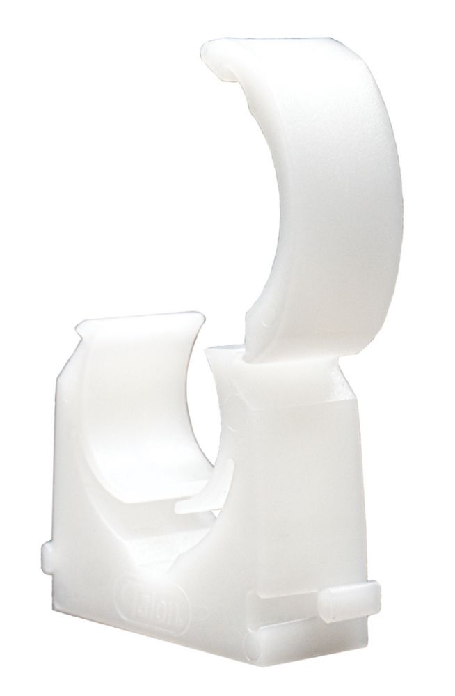 Image of Talon 28mm Hinged Pipe Clip White 50 Pack 
