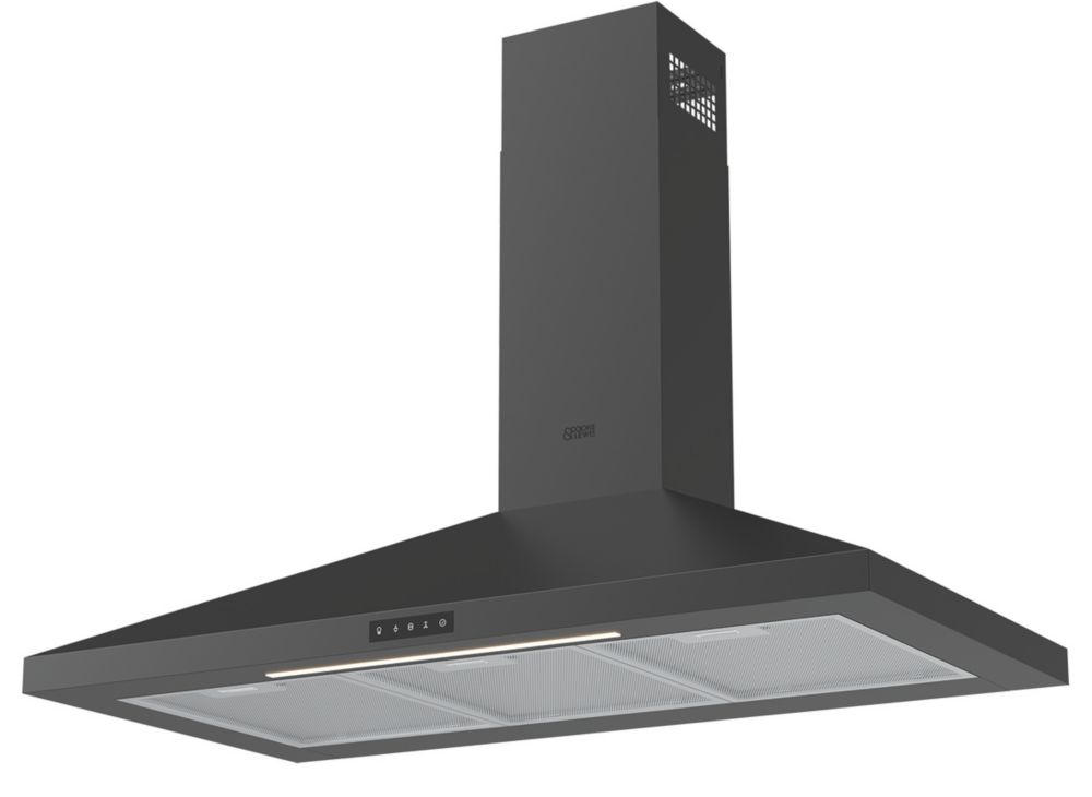Image of Cooke & Lewis CLCH90LKBL Chimney Hood Black 898mm 