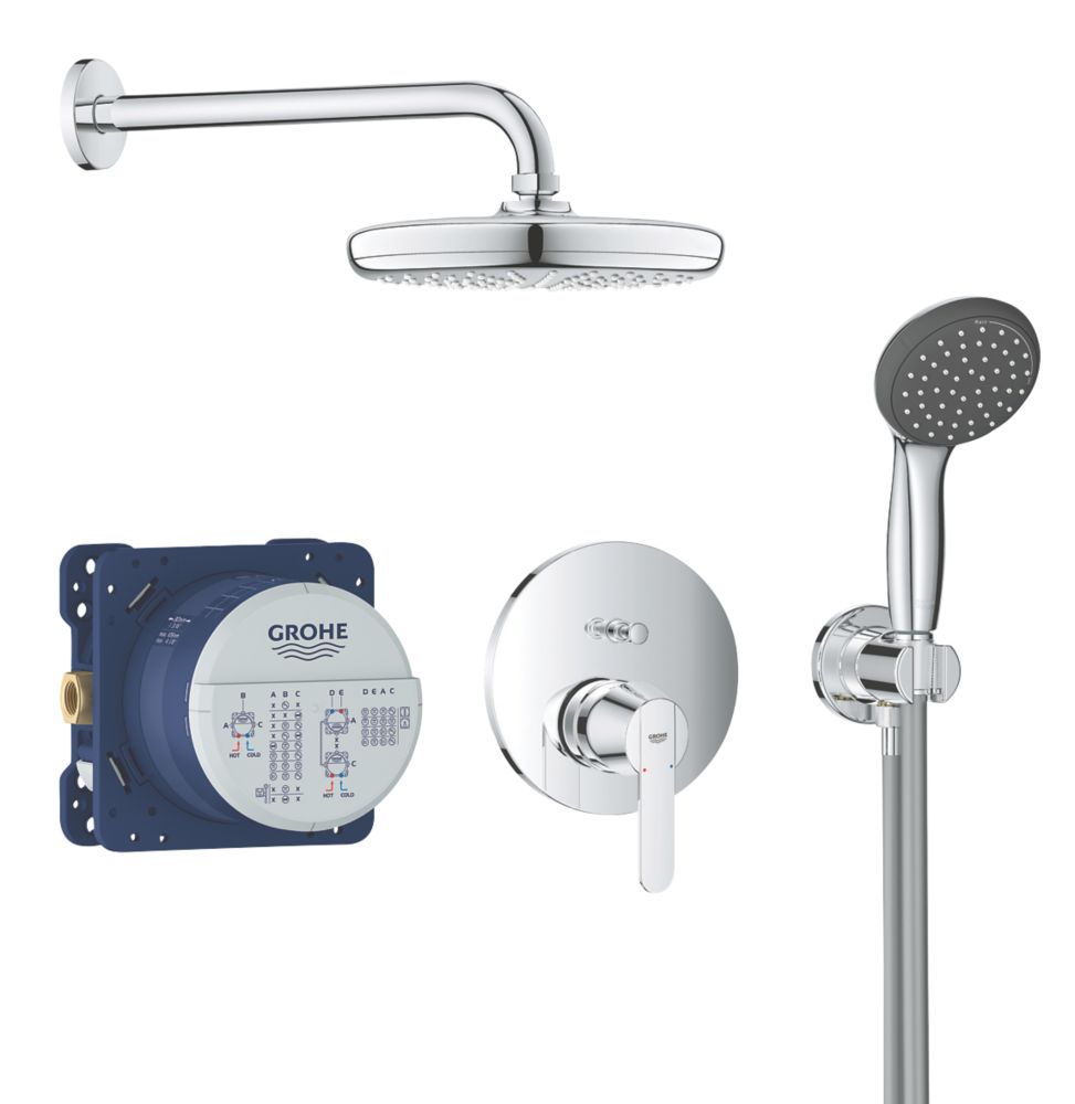 Image of Grohe Get Perfect HP Rear-Fed Concealed Chrome Shower Set 